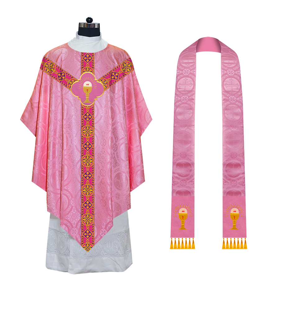 Pugin Chasuble with Braided Lace Orphrey