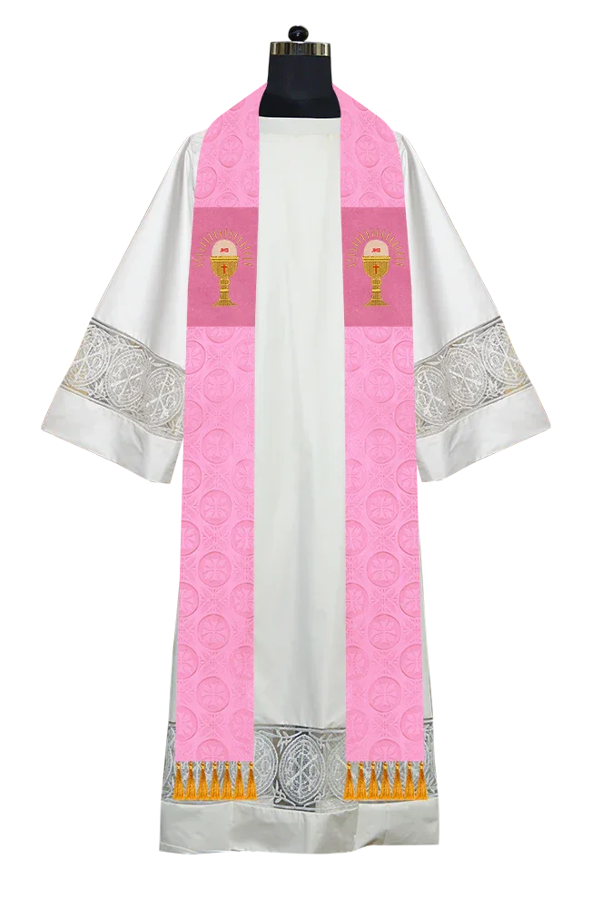 Ordination Stole with Embroidered Spiritual Motif