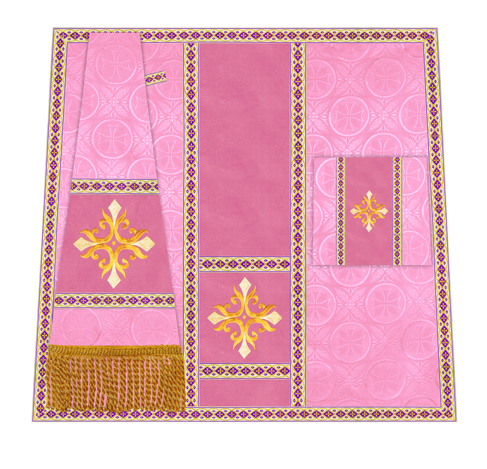 Traditional Altar Mass Set with  Embroidered Motifs
