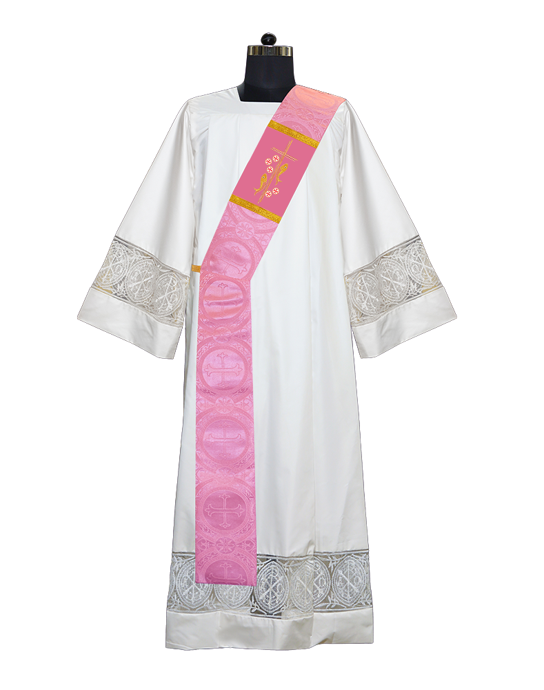 Deacon Stole with Fish and Spiritual Cross trims