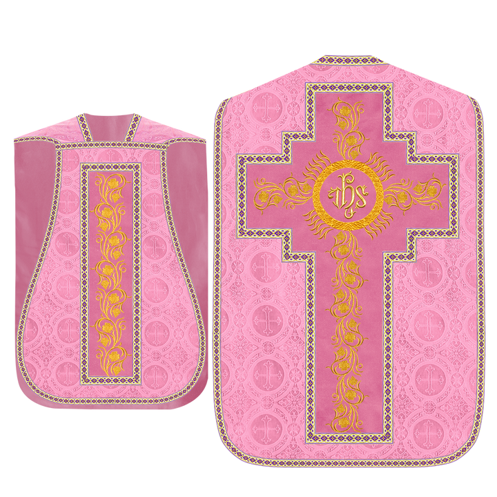 Roman Chasuble Vestment With Grapes Embroidery and Trims