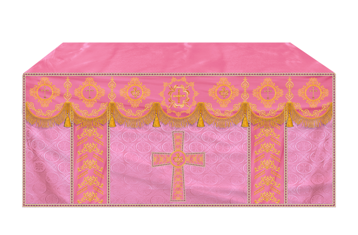 Elegant Altar Cloth with Intricate Orphrey Embroidery & Motif