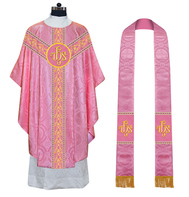 Gothic Chasuble Vestments with embroidery and trims