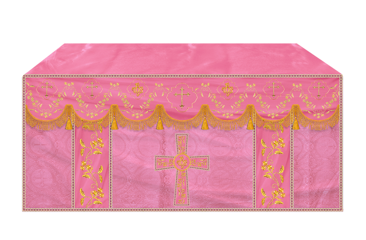 Altar Table Cloth With Floral Embroidery trims