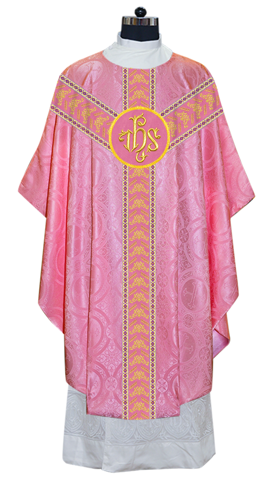 Gothic Chasuble Vestments With Ornate Embroidery And Trims