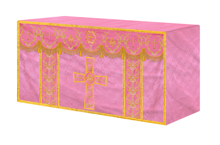Handcrafted Church Altar Cloth with Detailed Embroidered Trims