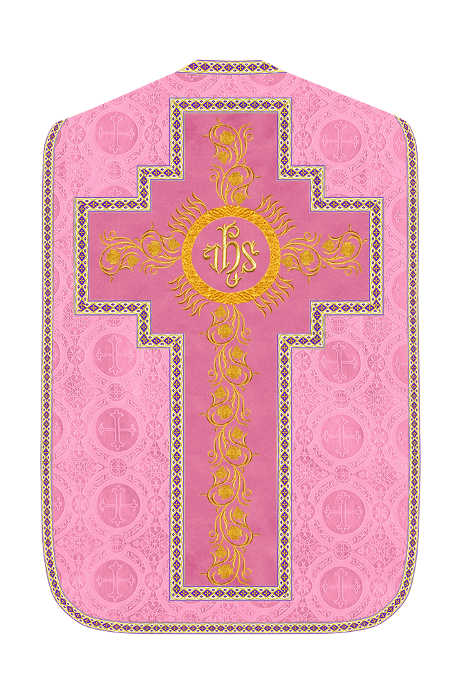 Roman Chasuble Vestment With Grapes Embroidery and Trims