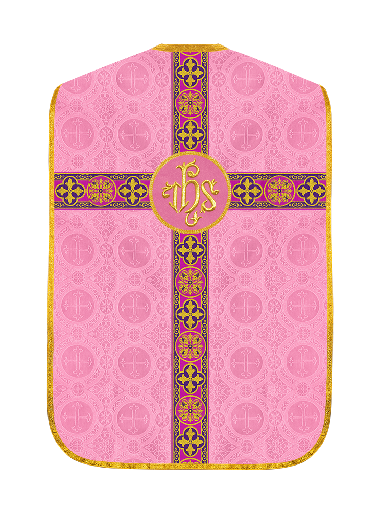 Roman Fiddleback Vestment with Motifs and Braided Trims