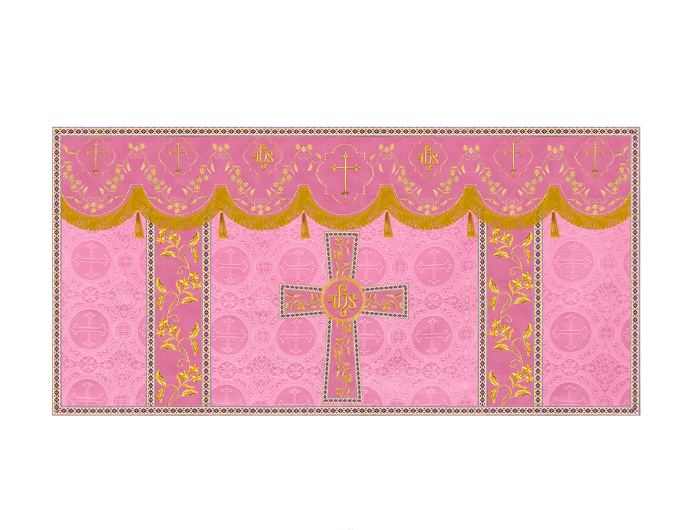 Altar Table Cloth With Floral Embroidery trims