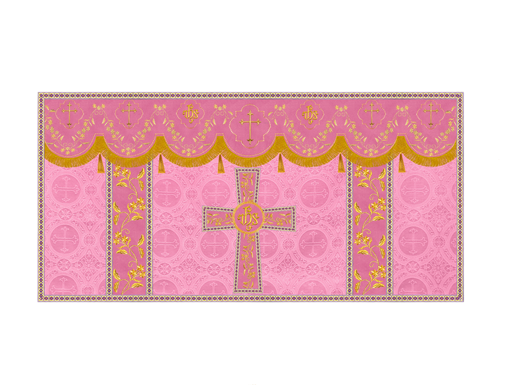 Altar Table Cloth With Floral Embroidery trims