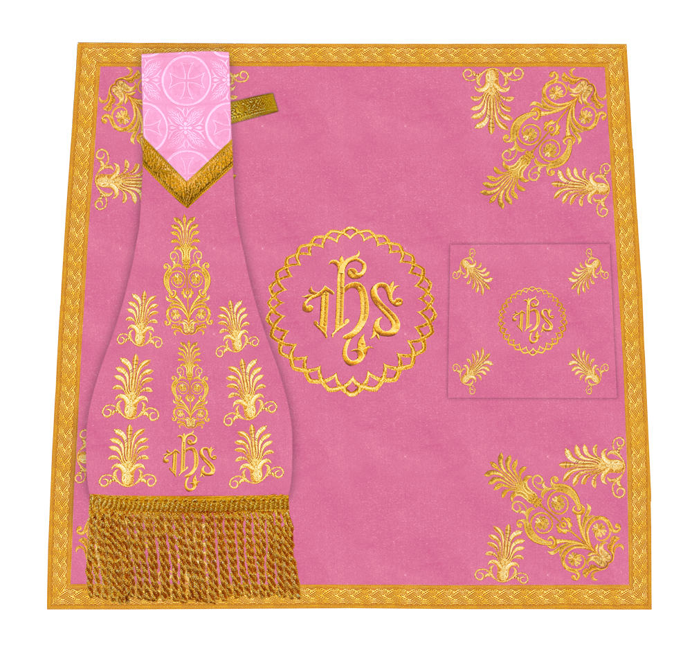 Liturgical Church Mass Set with Ornate Embroidered Details