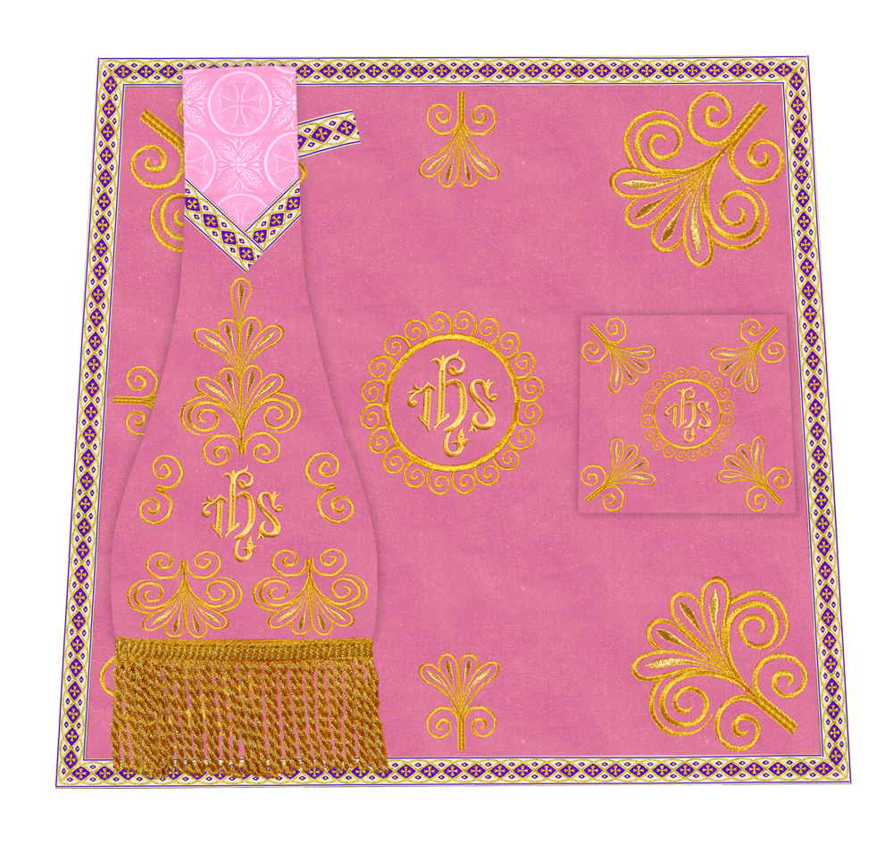 Ornate Altar Cloth with Gold Embroidery & Gothic Cross Design