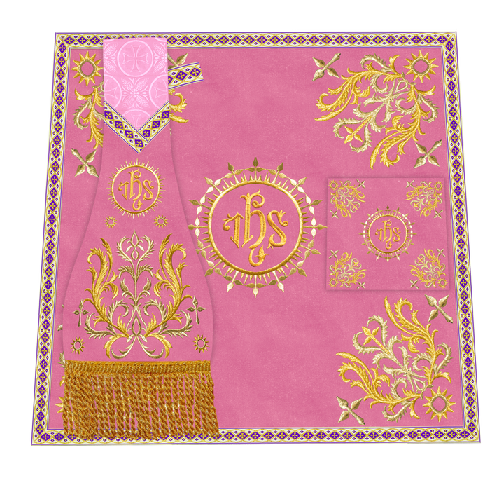 Elegant  church mass set with Embroidered Motif