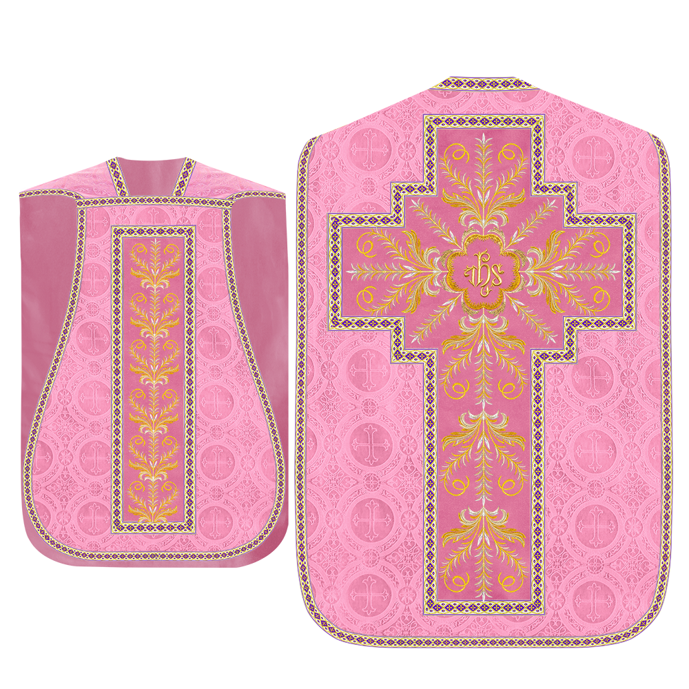 Roman Chasuble Vestment With Detailed Orphrey