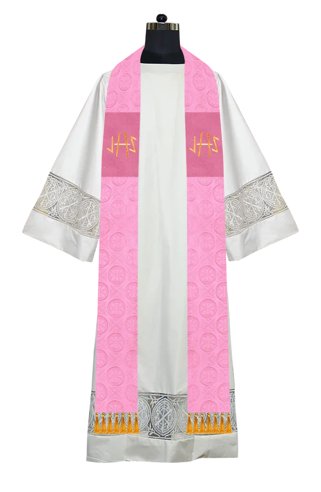 Ordination Stole with Embroidered Spiritual Motif