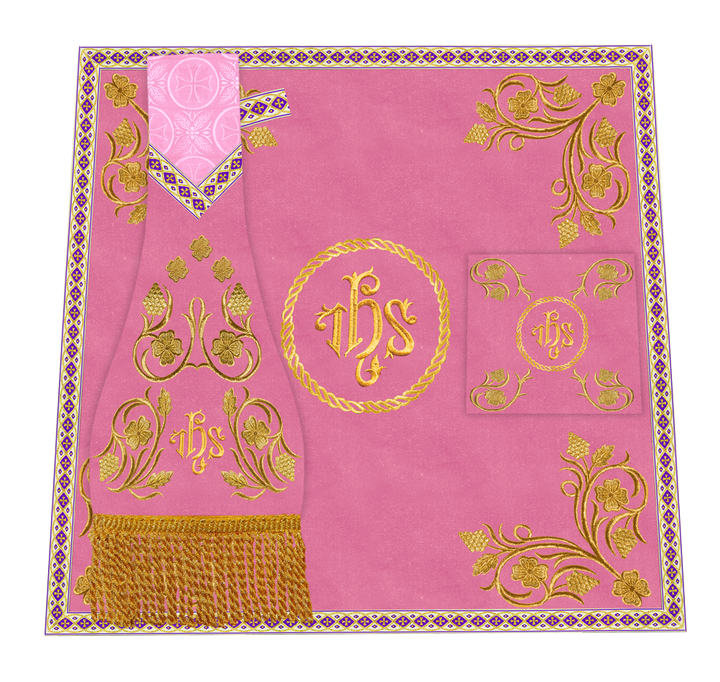 Embroidered Altar Cloth Embellished with Spiritual Motifs