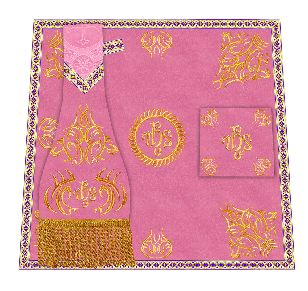 Borromean Chasuble Vestment With Braided Orphrey and Trims