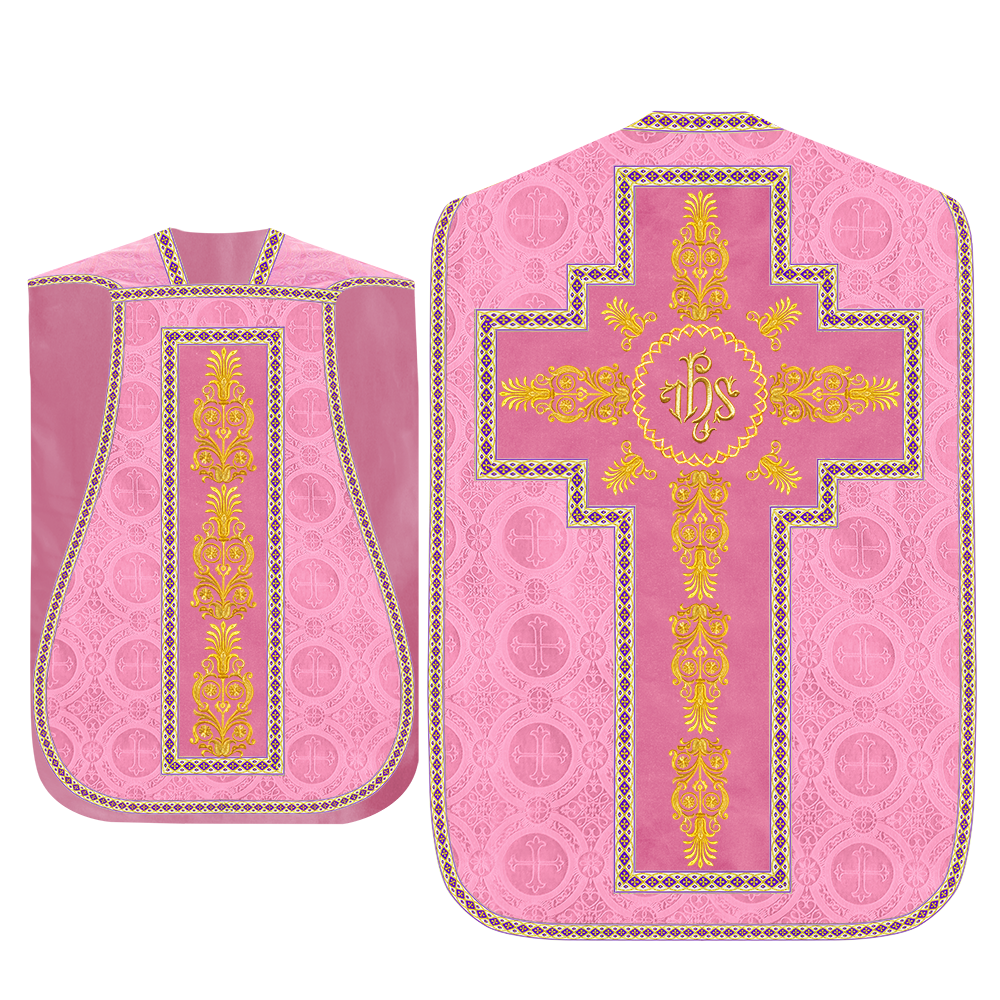 Roman Chasuble Vestments Adorned With Trims