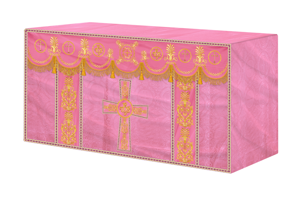 Altar Cloth with Embroidered Motif and Trims