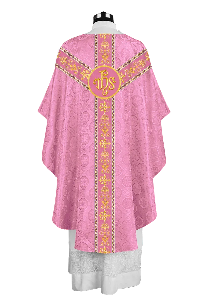 Elegant Gothic Chasuble with Embroidered Motif & Y-type Orphrey