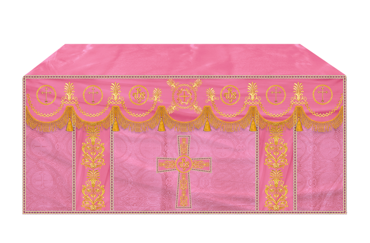 Altar Cloth with Embroidered Motif and Trims