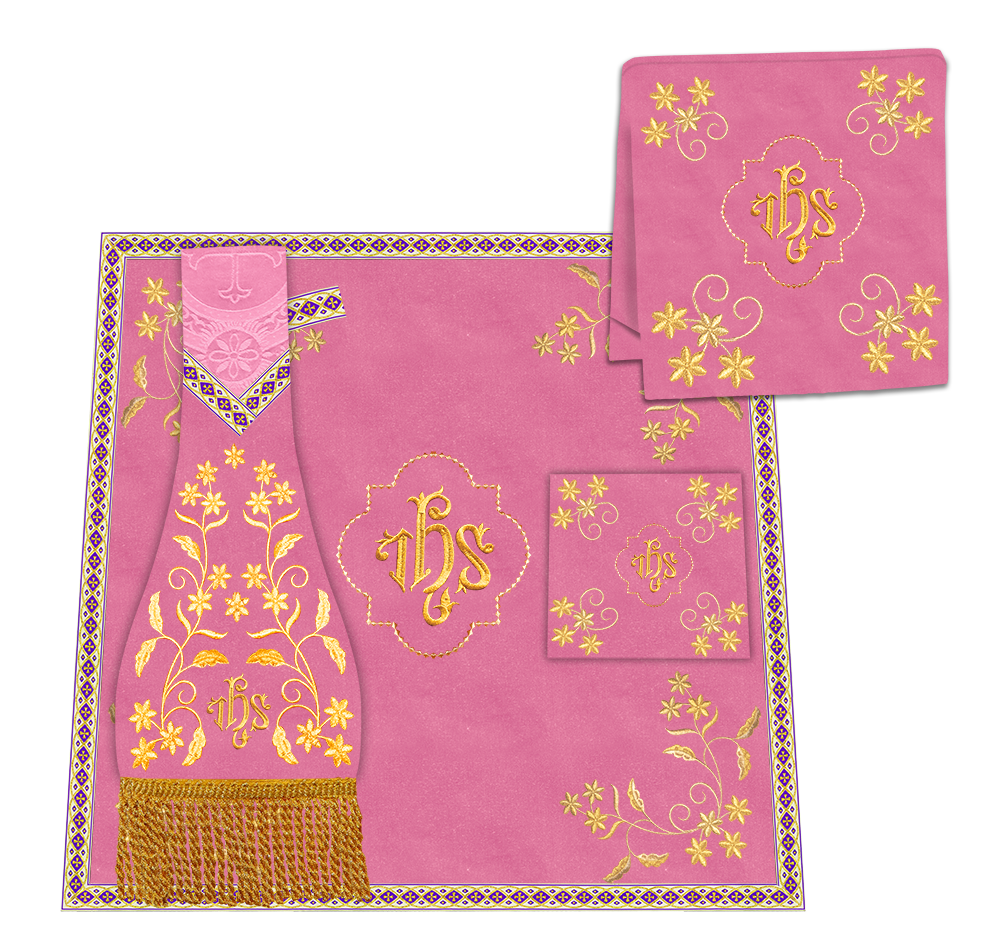 Gothic Chasuble Vestments With Floral Design and Trims