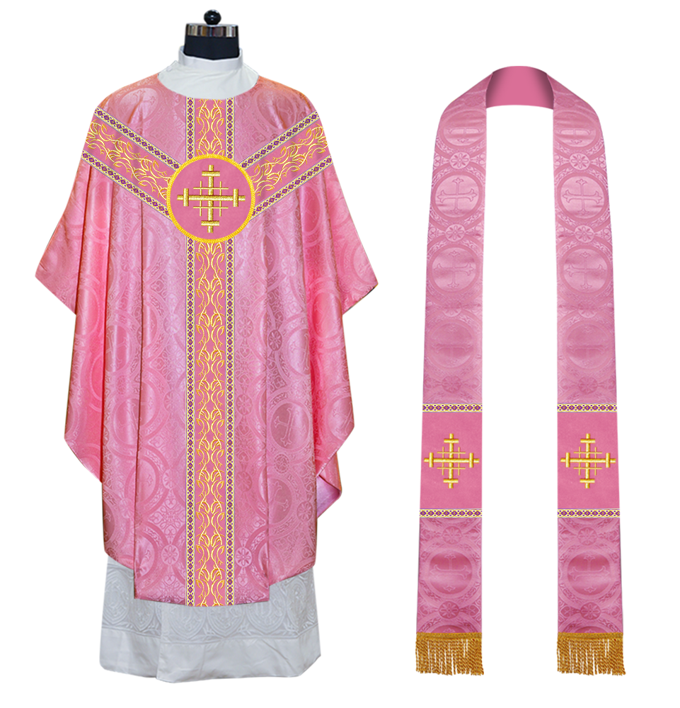 Gothic Chasuble Vestments with embroidery and trims