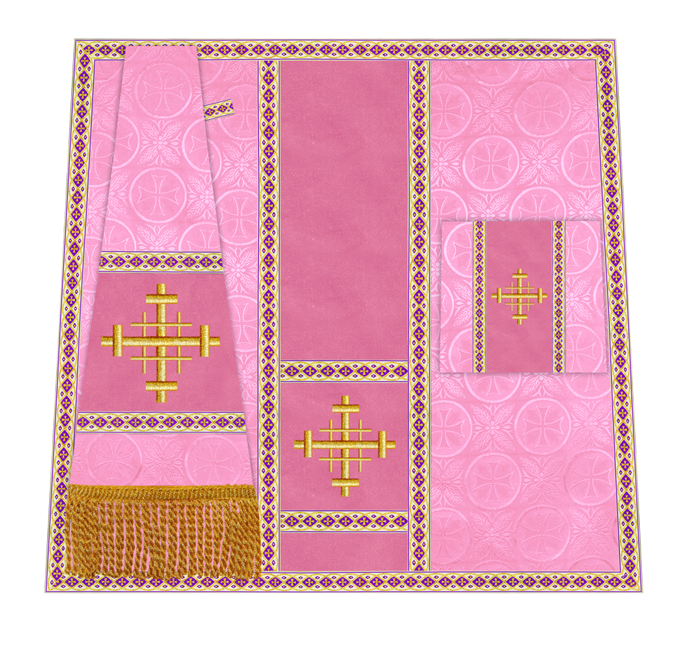 Traditional Altar Mass Set with  Embroidered Motifs