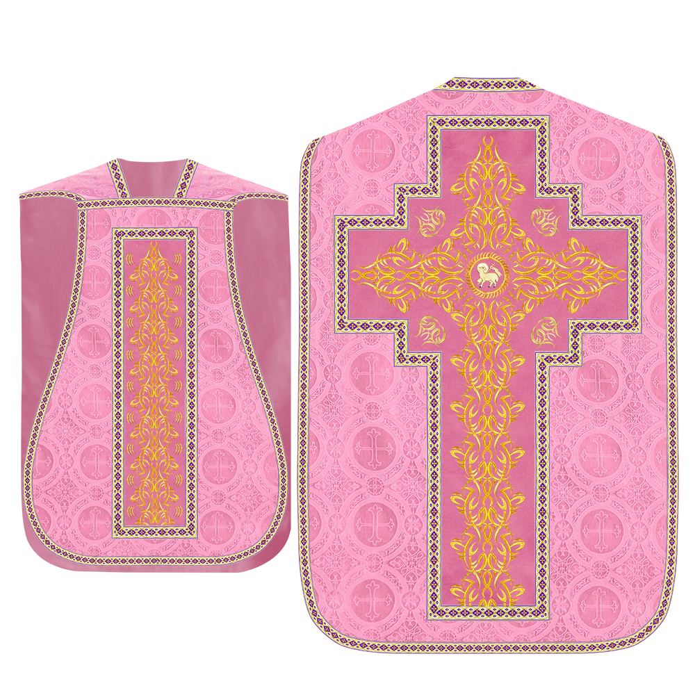 Roman Fiddleback Chasuble With Enhanced Embroidery  & trims