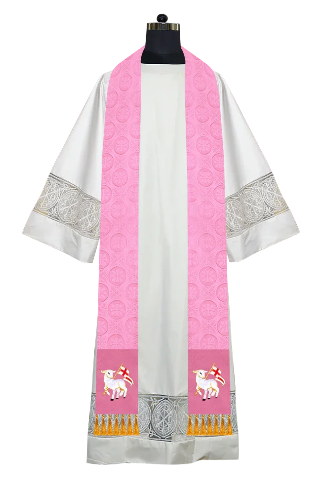 Ordination Stole with Embroidered Spiritual Motif