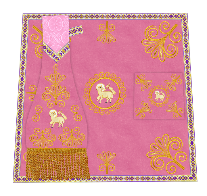 Elegant Church Mass Set with Embroidered Motifs