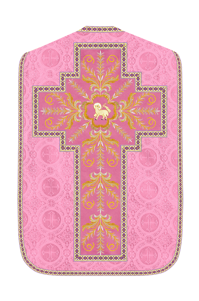 Roman Chasuble Vestment With Detailed Orphrey