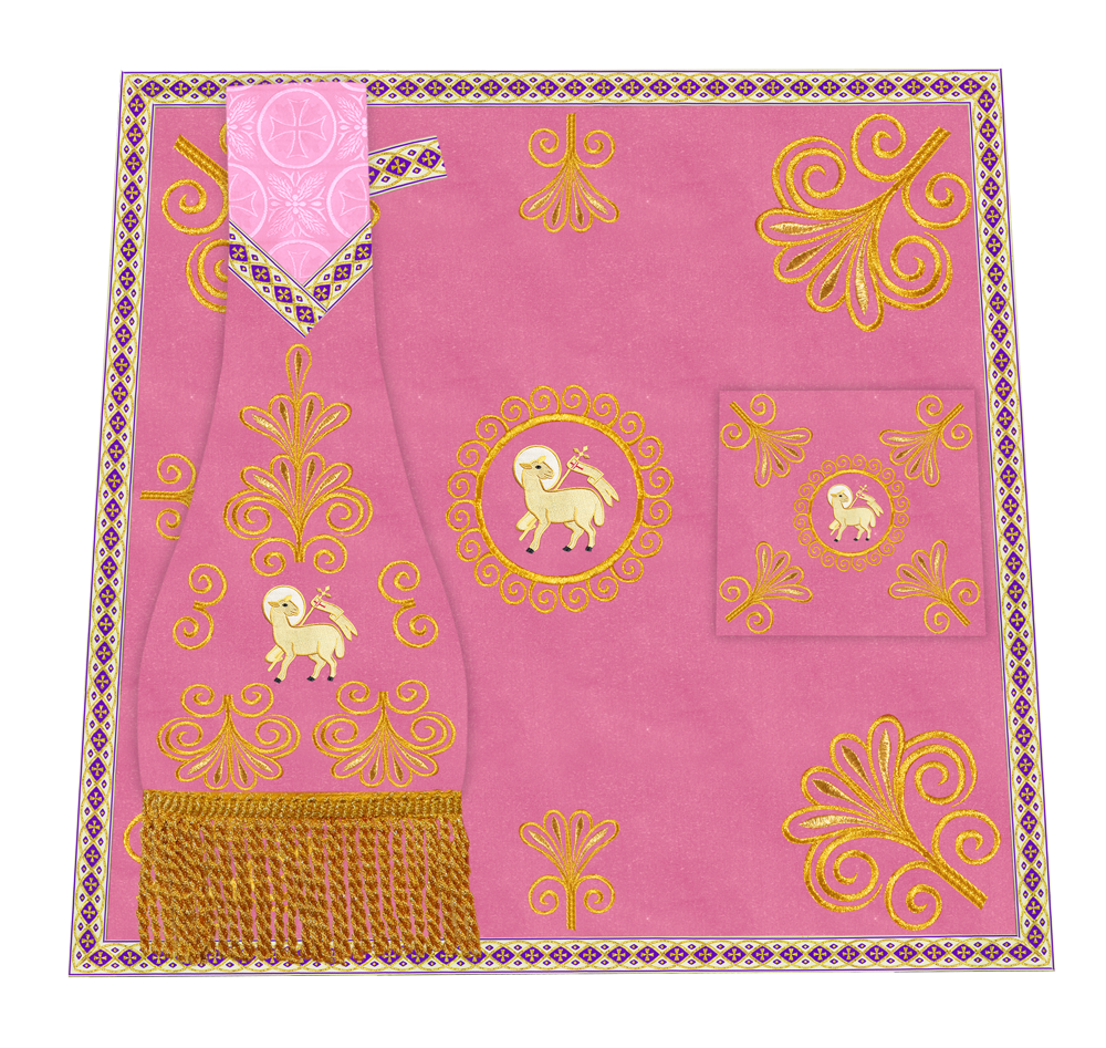 Ornate Altar Cloth with Gold Embroidery & Gothic Cross Design