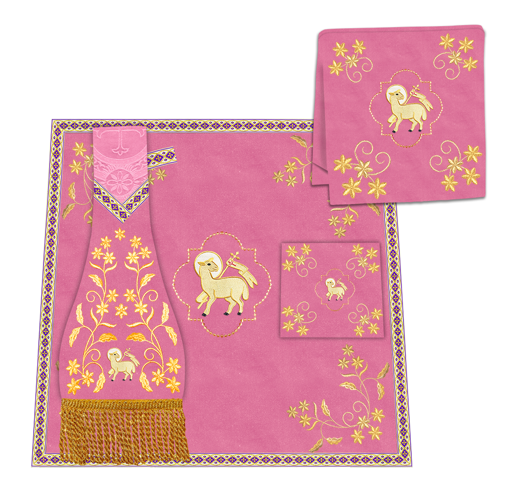 Altar Table Cloth With Floral Embroidery trims