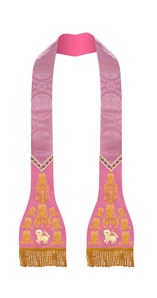 Embroidered Roman stole with Motif and trims