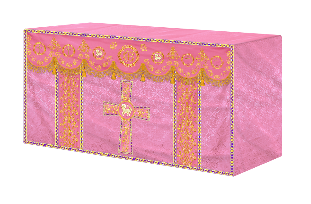 Church Altar Frontal with Ornate Embroidery & Spiritual Motifs