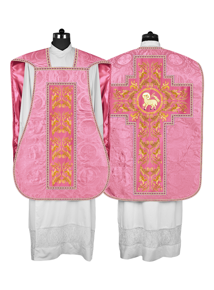 Roman Chasuble Vestment With Woven Braids and Trims
