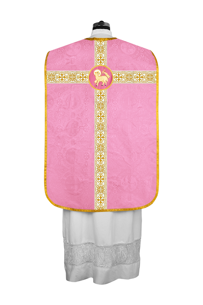 Casulla católica romana con motivo espiritual 