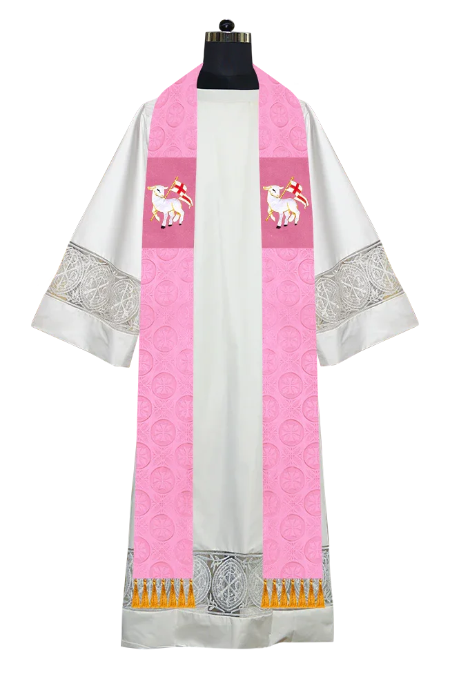 Ordination Stole with Embroidered Spiritual Motif