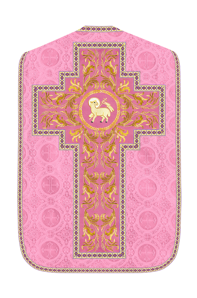 Roman Chasuble Vestment With Woven Braids and Trims