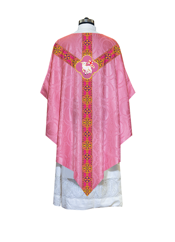 Pugin Chasuble with Braided Lace Orphrey