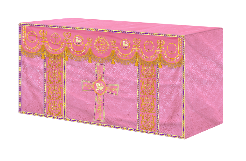 Embroidered Altar Frontal with Ornate Orphrey & Cross Design