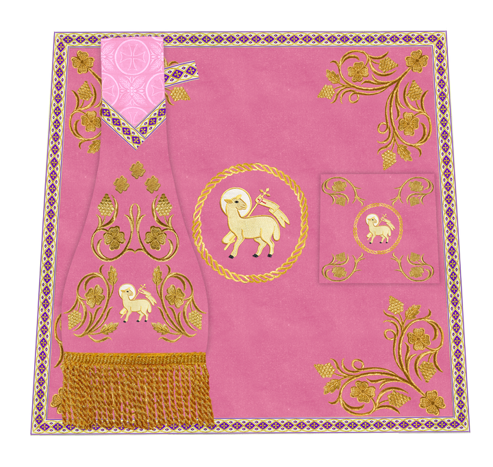 Elegant Embroidered Mass Set with Grapes Design