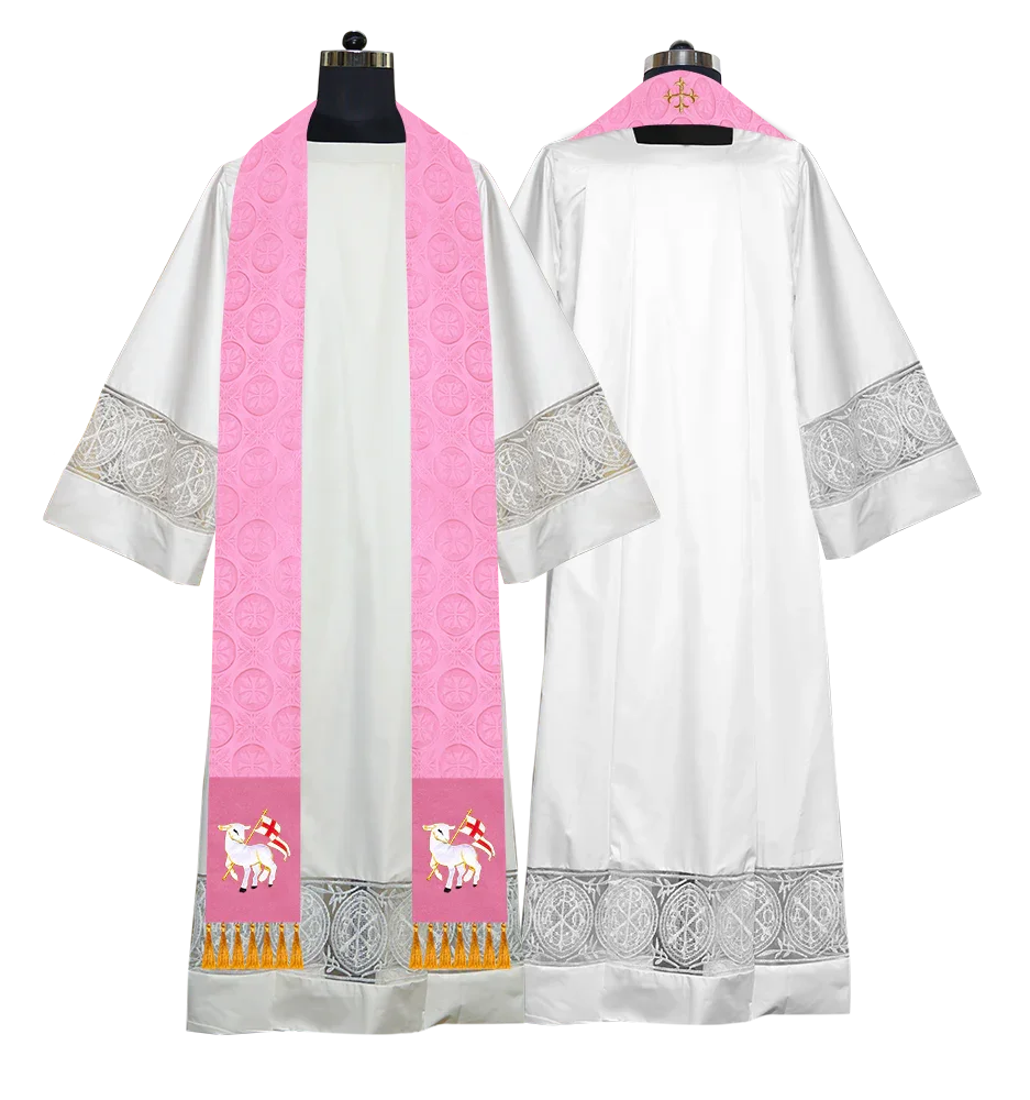Ordination Stole with Embroidered Spiritual Motif