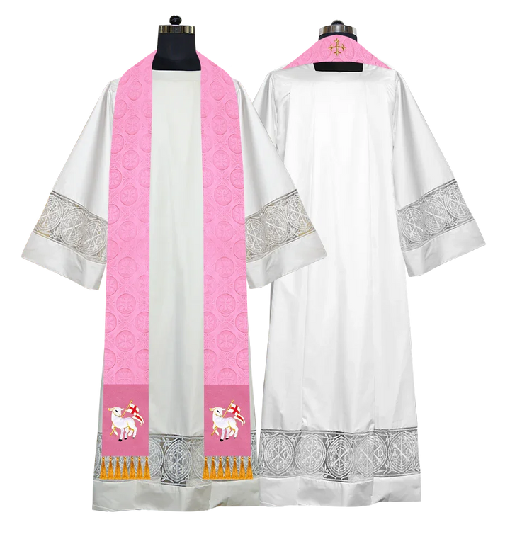 Ordination Stole with Embroidered Spiritual Motif