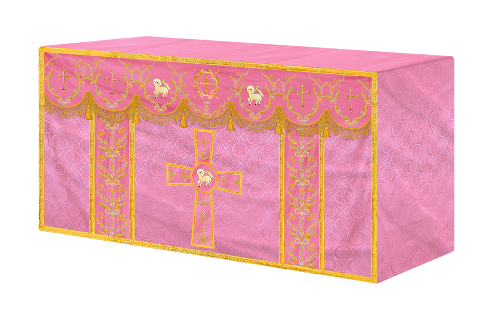 Handcrafted Church Altar Cloth with Detailed Embroidered Trims