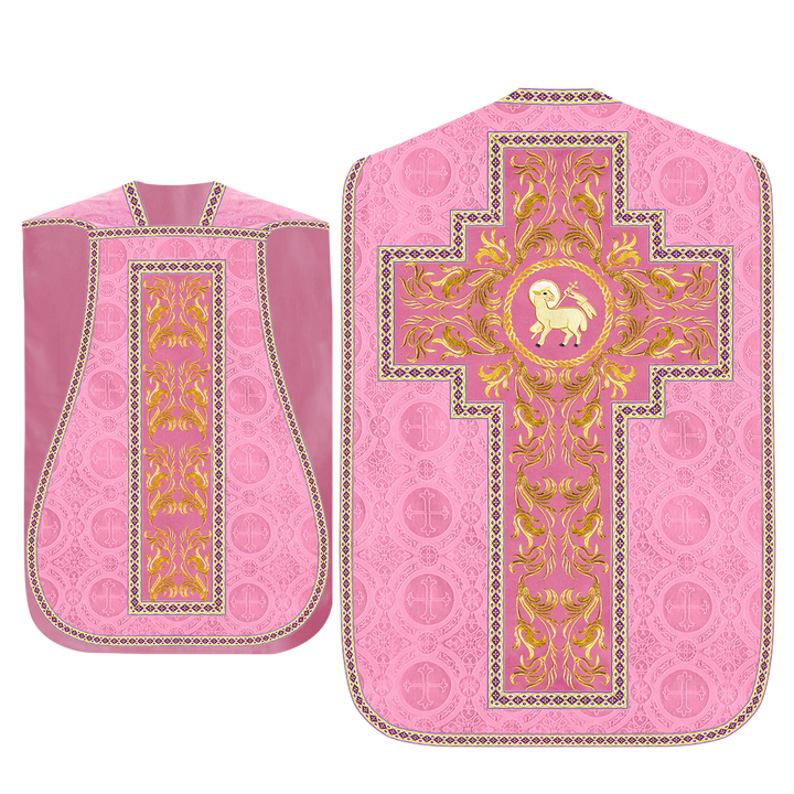 Roman Chasuble Vestment With Woven Braids and Trims