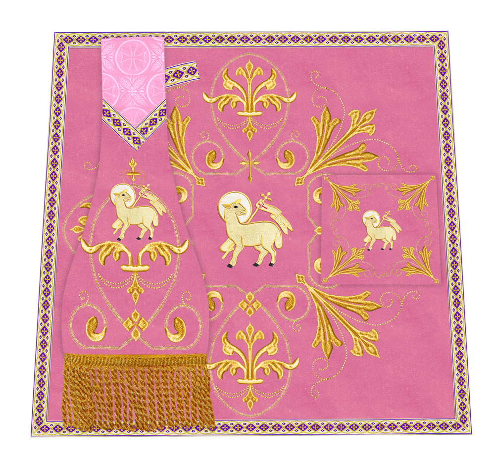 Embroidered Liturgical Church Altar Cloth with Spiritual Motif