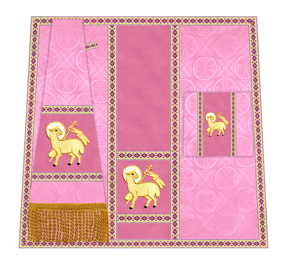 Traditional Altar Mass Set with  Embroidered Motifs