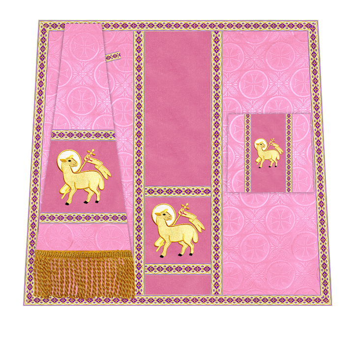 Traditional Altar Mass Set with  Embroidered Motifs